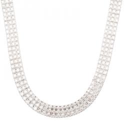 Chopard Three Row Ice Cube Diamonds and White Gold Necklace, Earrings and Ring Set