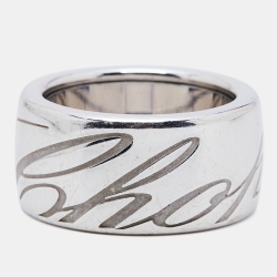 Chopard Chopardissimo Signature 18k White Gold Revolving Ring Size 52