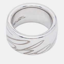Chopard Chopardissimo Signature 18k White Gold Revolving Ring Size 52