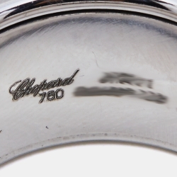 Chopard Chopardissimo Signature 18k White Gold Revolving Ring Size 52
