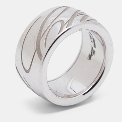 Chopard Chopardissimo Signature 18k White Gold Revolving Ring Size 52