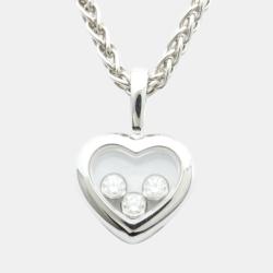 Pre Owned Chopard Happy Diamonds Icon Heart 18K White Gold Diamond Necklace