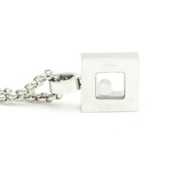 Pre Owned Chopard Happy Diamonds Square 18K White Gold Diamond Necklace 