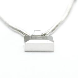 Pre Owned Chopard Happy Diamonds Square 18K White Gold Diamond Necklace 