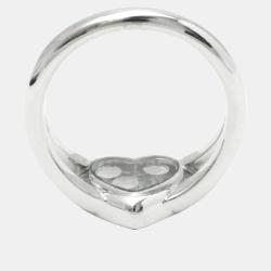 Pre Owned Chopard 18K White Gold and Diamond Happy Diamonds Icons Heart Ring EU 54.5