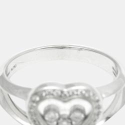Pre Owned Chopard 18K White Gold and Diamond Happy Diamonds Icons Heart Ring EU 54.5