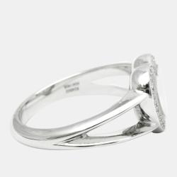 Pre Owned Chopard 18K White Gold and Diamond Happy Diamonds Icons Heart Ring EU 54.5