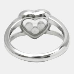 Pre Owned Chopard 18K White Gold and Diamond Happy Diamonds Icons Heart Ring EU 54.5