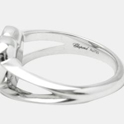 Pre Owned Chopard 18K White Gold and Diamond Happy Diamonds Icons Heart Ring EU 54.5