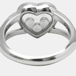 Pre Owned Chopard 18K White Gold and Diamond Happy Diamonds Icons Heart Ring EU 54.5