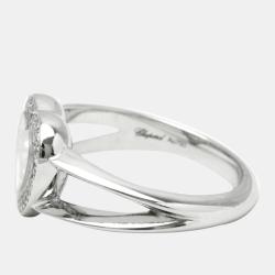 Pre Owned Chopard 18K White Gold and Diamond Happy Diamonds Icons Heart Ring EU 54.5