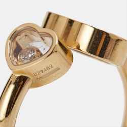 Chopard Happy Hearts Lapiz Lazuli Diamond 18k Rose Gold Ring Size 50