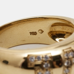 Chopard Happy Diamonds Love Diamond 18K Yellow Gold Ring Size 54