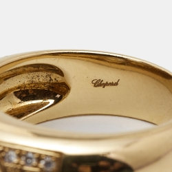 Chopard Happy Diamonds Love Diamond 18K Yellow Gold Ring Size 54