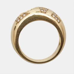 Chopard Happy Diamonds Love Diamond 18K Yellow Gold Ring Size 54