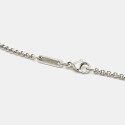 Pre Owned Chopard 18K White Gold and Diamond Happy Diamonds Cross Pendant Necklace