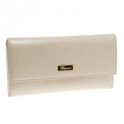 Chopard Beige Caviar Leather Miss Happy Continental Wallet