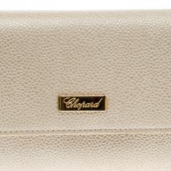 Chopard Beige Caviar Leather Miss Happy Continental Wallet