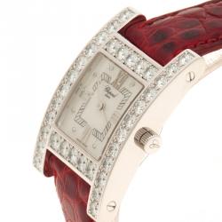 Pre Owned Chopard Mother of Pearl White Gold Diamonds Your Hour Women's Wristwatch 25 mm