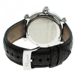 Chopard White Happy Sport Snowflakes 18K White Gold Steel Diamonds Women's Wristwatch 38 mm