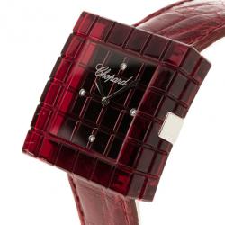 Pre Owned Chopard Red Resin & Steel Be Mad Women’s Wristwatch 32MM