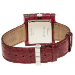 Pre Owned Chopard Red Resin & Steel Be Mad Women’s Wristwatch 32MM