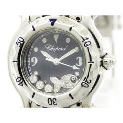 Chopard Blue Stainless Steel Happy Sport Women's Wristwatch 26MM