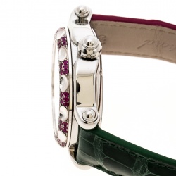 Pre Owned Chopard Pink Mother of Pearl Stainless Steel and Diamonds Happy Sport 28/8944 Women's Wristwatch 37 mm