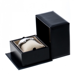 Pre Owned Chopard White Stainless Steel and Diamonds Happy Sport 8236 Women's Wristwatch 32 mm