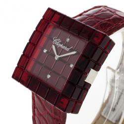 Pre Owned Chopard Red Resin & Steel Be Mad Women's Wristwatch 31MM