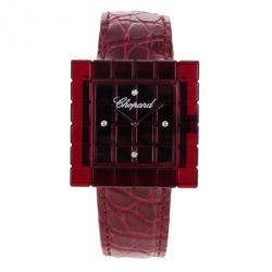 Pre Owned Chopard Red Resin & Steel Be Mad Women's Wristwatch 31MM
