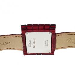 Pre Owned Chopard Red Resin & Steel Be Mad Women's Wristwatch 31MM