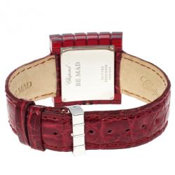 Pre Owned Chopard Red Resin & Steel Be Mad Women's Wristwatch 31MM