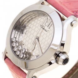 Pre Owned Chopard Silver Stainless Steel Happy Sport 278475-3007 Women's Wristwatch 36 mm
