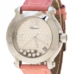 Pre Owned Chopard Silver Stainless Steel Happy Sport 278475-3007 Women's Wristwatch 36 mm