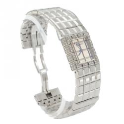 Chopard Silver Steel Ice Cube Diamond Bezel Women'S Watch 22MM