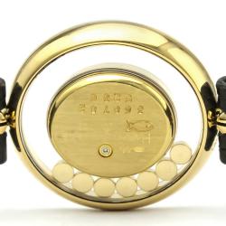 Pre Owned Chopard Gold Diamonds 18K Yellow Gold Happy Diamond 20/4292 Women's Wristwatch 24 MM