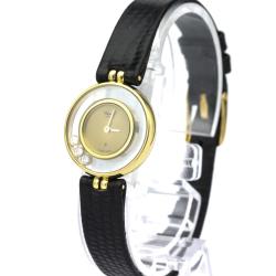Pre Owned Chopard Gold Diamonds 18K Yellow Gold Happy Diamond 20/4801 Women's Wristwatch 21 MM