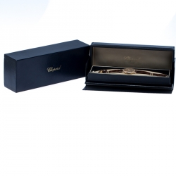 Pre Owned Chopard Silver Grey Sun Motif 18K Rose Gold Happy Diamonds 4176 Women's Wristwatch 40 mm