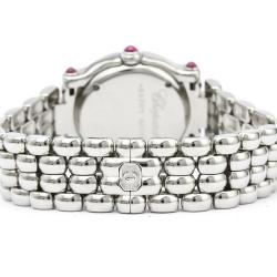 Pre Owned Chopard Pink MOP Stainless Steel Diamond Happy Sport 27/8250-21 Women's Wristwatch 26MM
