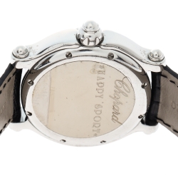 Chopard Blue Fish Motif Stainless Steel Diamonds Happy Sport 28/8347/8 Women's Wristwatch 38 mm