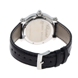Chopard Blue Fish Motif Stainless Steel Diamonds Happy Sport 28/8347/8 Women's Wristwatch 38 mm
