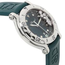Chopard Blue Diamonds Stainless Steel Happy Fish 27/8921 Women's Wristwatch 32 MM