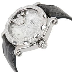 Pre Owned Chopard White Diamonds 18K White Gold And Stainless Steel Happy Sport 288946-2001 Women's Wristwatch 38 MM