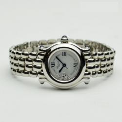 Pre Owned Chopard Happy Sport Stainless Steel and Diamonds Ladies Wristwatch