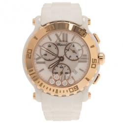 Pre Owned Chopard White Ceramic Happy Sport Women's Wristwatch 42MM
