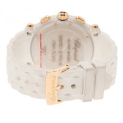 Pre Owned Chopard White Ceramic Happy Sport Women's Wristwatch 42MM