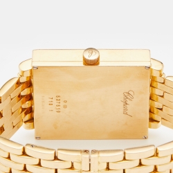 Pre Owned Chopard Mother Of Pearl 18K Yellow Gold Diamond Classique Square 14/3540/8-20 Women's Wristwatch 35 mm