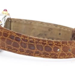 Pre Owned Chopard White Diamond 18k Yellow Gold And Stainless Steel Happy Sport 27/8246-21 Quartz Women's Wristwatch 26 mm