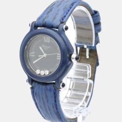 Chopard Blue Plastic Diamond Be Happy 27/7779 Quartz Women's Wristwatch 32 mm